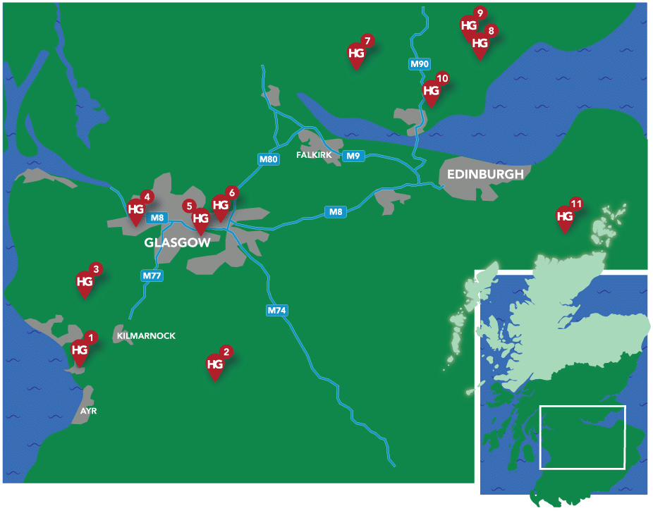 Hillhouse Quarry Group Locations